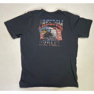 Hurley Freedom Eagle Retro Graphic T-shirt Men Medium Gray Short Sleeve